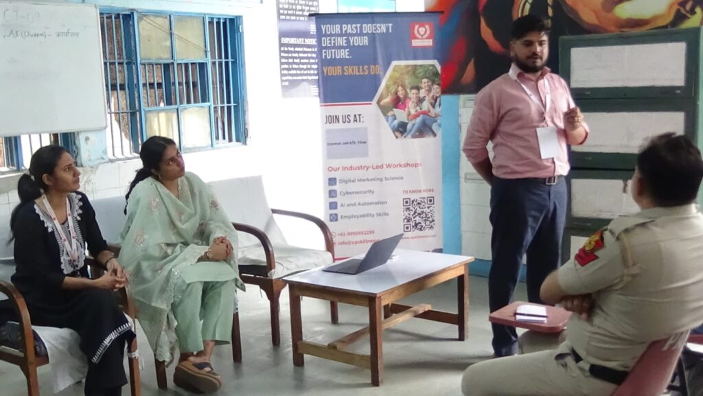 AI and Cyber Security Awareness Session conducted by UpskillNexus at Central Jail No. 8 & 9 Tihar Jail New Delhi.