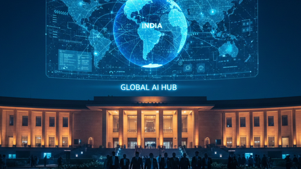 India Global AI Hub display highlighting the country’s vision for artificial intelligence leadership