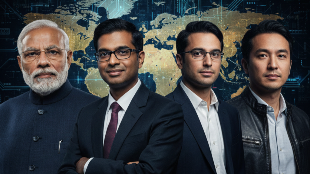 Visitors attending an AI technology exhibition showcasing digital innovation and artificial intelligence solutions