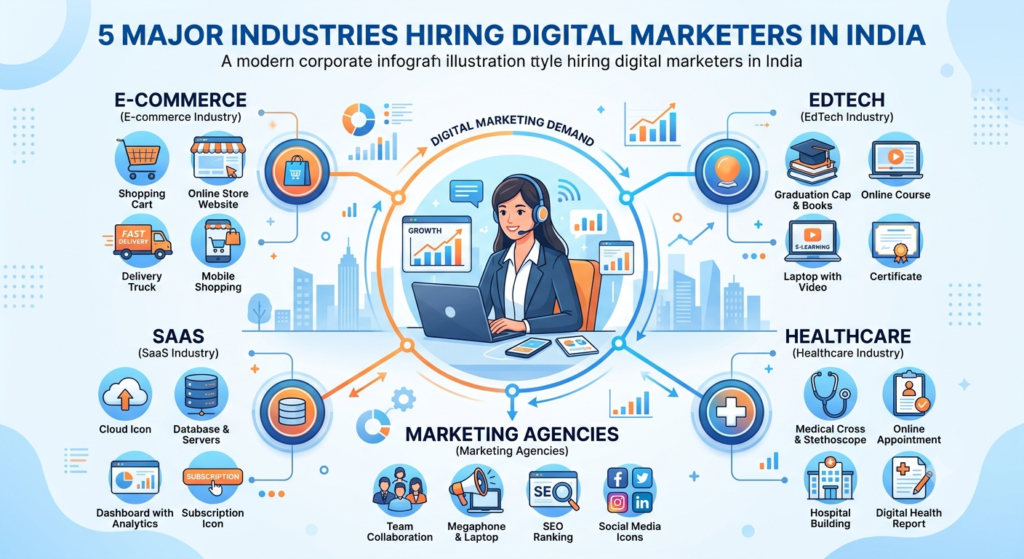Industries hiring digital marketing professionals in Delhi NCR